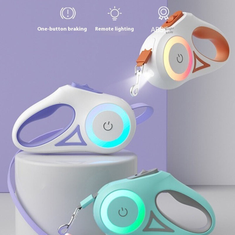 Einziehbare LED Hundeleine mit Taschenlampenfunktion