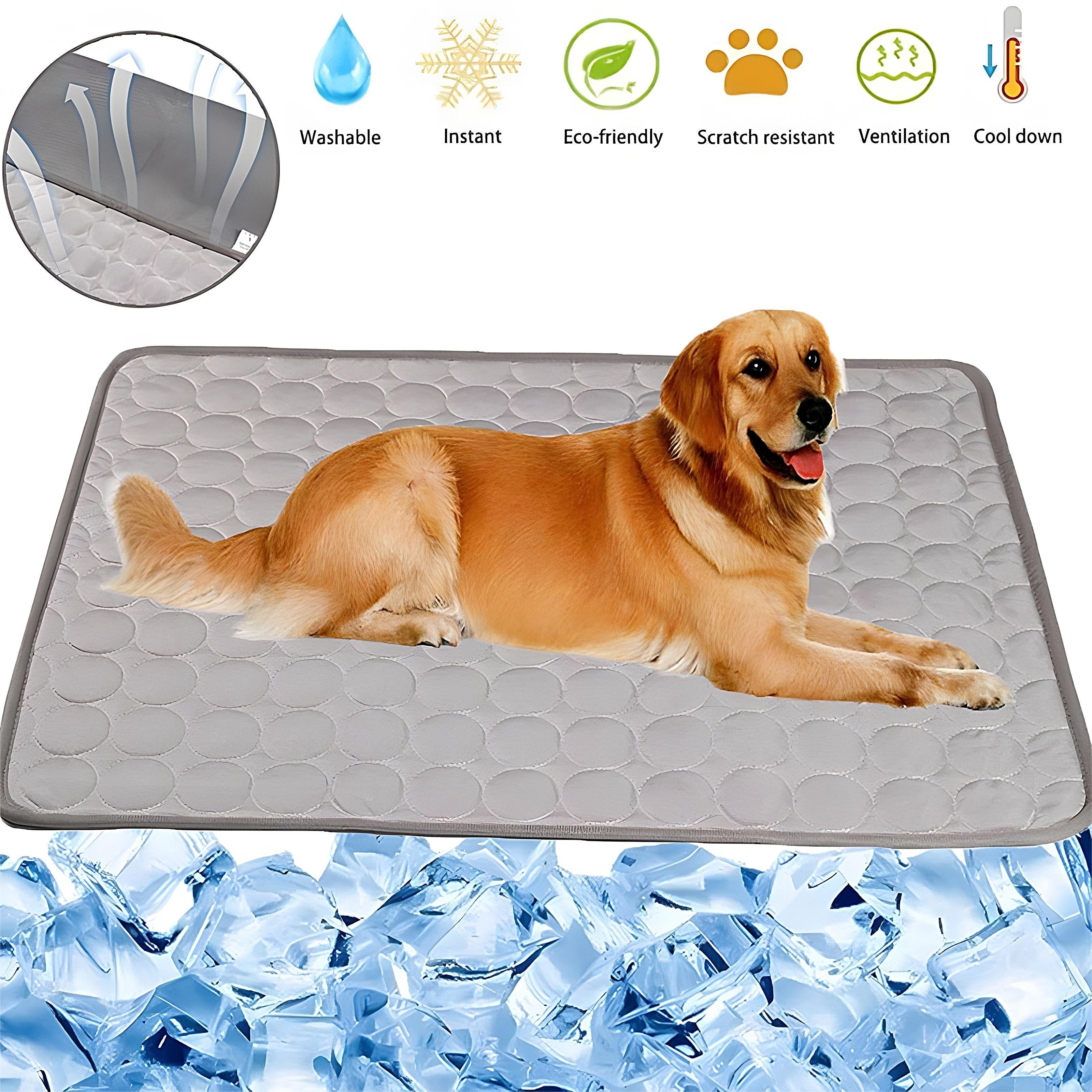 Kühldecke für Hunde und Katzen aus Eisseide. Atmungsaktiv und Ungiftig. Perfekt für drinnen und draußen