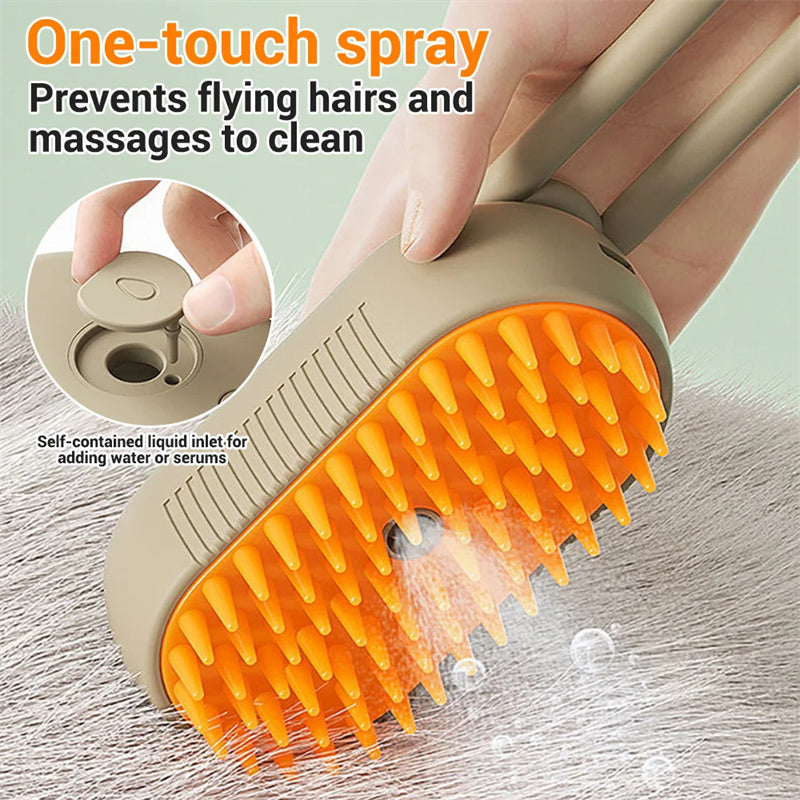 Massagebürste für Tierhaarentfernung mit Dampffunktion. Für Hunde und Katzen!