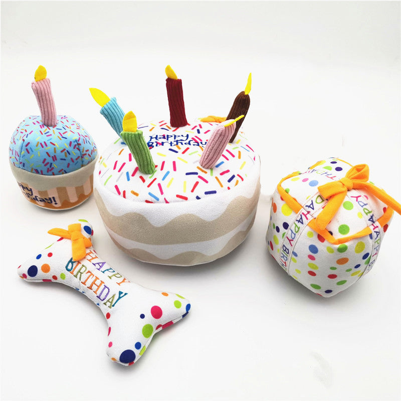 Niedliche plüsch Geburtstagskuchen/Knochen/Geschenke für Hunde