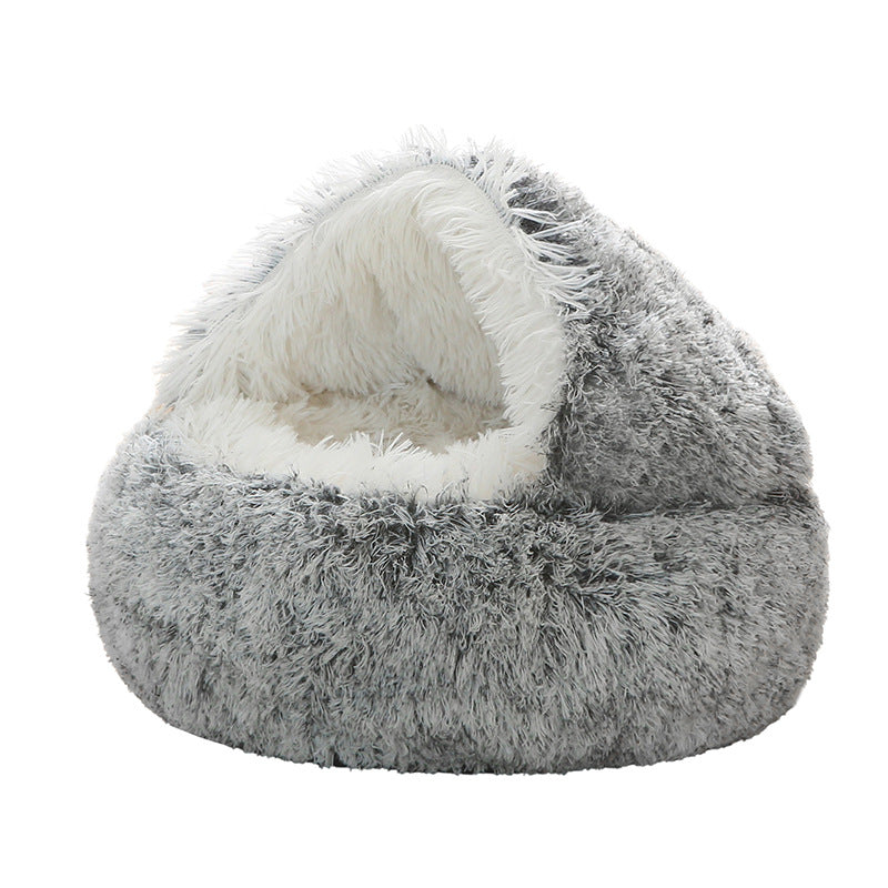 Halbgeschlossenes Tierbett für Katzen und kleine Hunde. "Muschelnest"