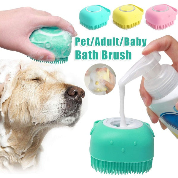 Badebürste mit Shampoospender für Hunde und Katzen