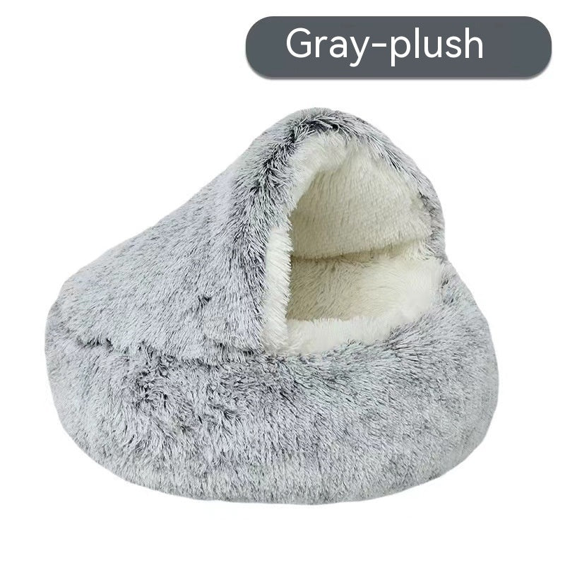 Halbgeschlossenes Tierbett für Katzen und kleine Hunde. "Muschelnest"