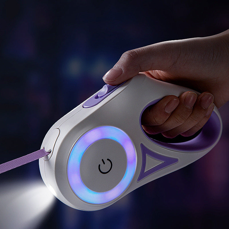 Einziehbare LED Hundeleine mit Taschenlampenfunktion
