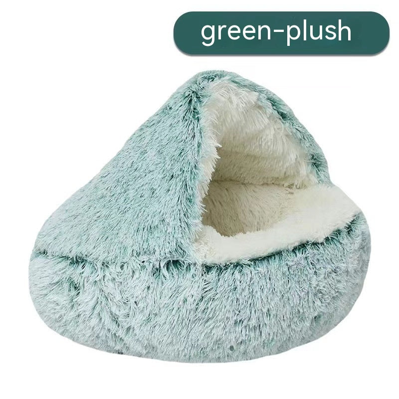 Halbgeschlossenes Tierbett für Katzen und kleine Hunde. "Muschelnest"