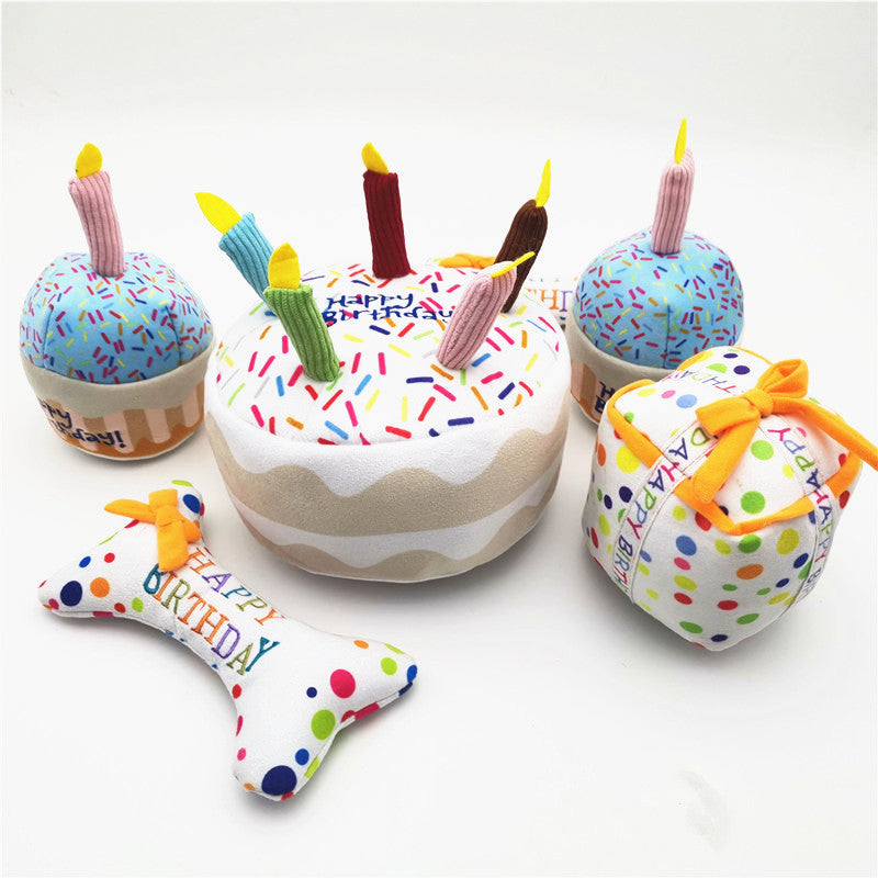 Niedliche plüsch Geburtstagskuchen/Knochen/Geschenke für Hunde
