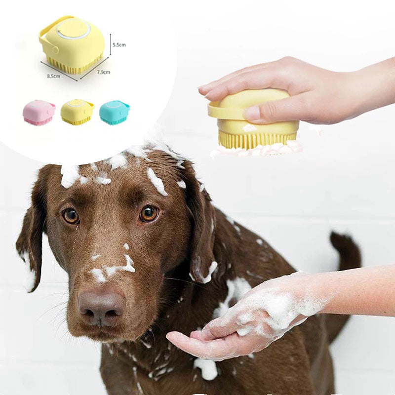 Badebürste mit Shampoospender für Hunde und Katzen