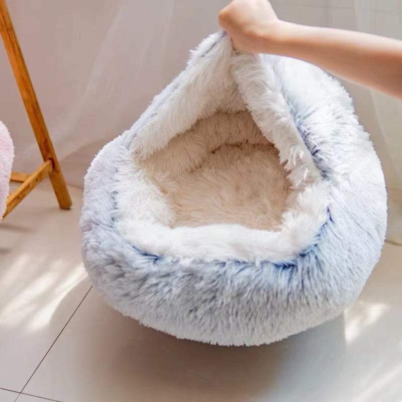 Halbgeschlossenes Tierbett für Katzen und kleine Hunde. "Muschelnest"